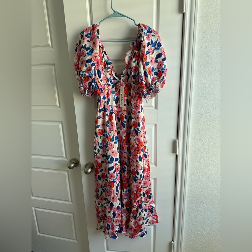 For Love And Lemons Gianna Floral Midi Dress Small - Picture 2 of 2